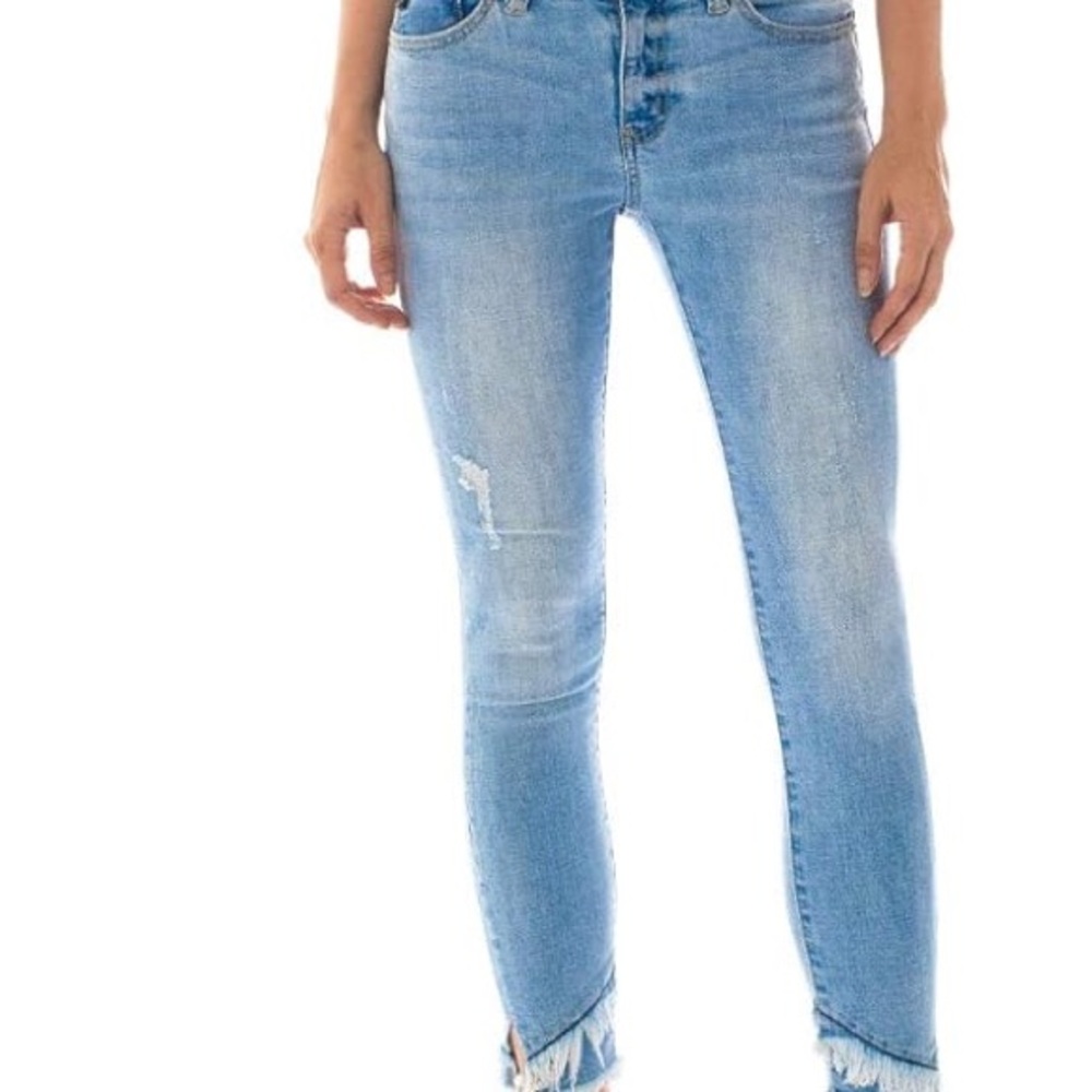 KanCan Blue Skinny Jeans with Distressed Details